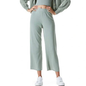 Alice + Olivia Sage Green Wide-Leg Pants